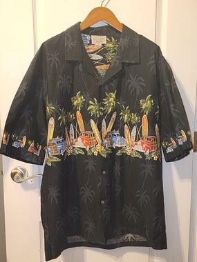 Black Hawaiian Camp Shirt By Pacific Legend Apparel Size 3XL